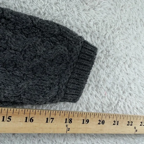 Aran Crafts Zip Cardigan Sweater Womens L Merino Wool Knit Ireland‎ Cowl Neck - Picture 8 of 9
